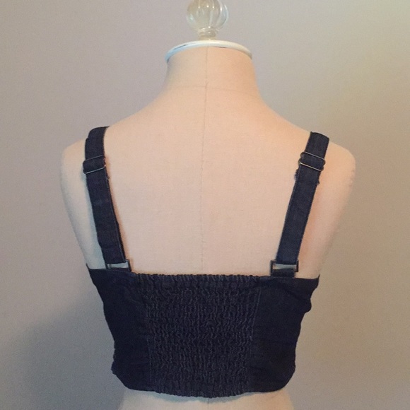 FOREVER 21 Studded Denim Crop Top - Picture 3 of 4